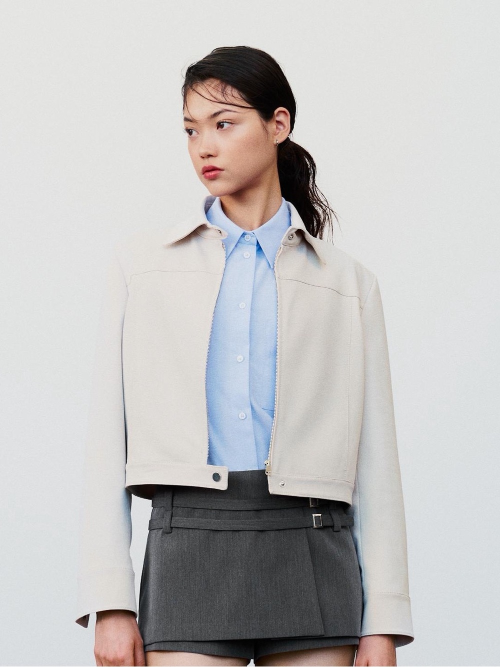 ZARA Light Grey Clopped Jacket
